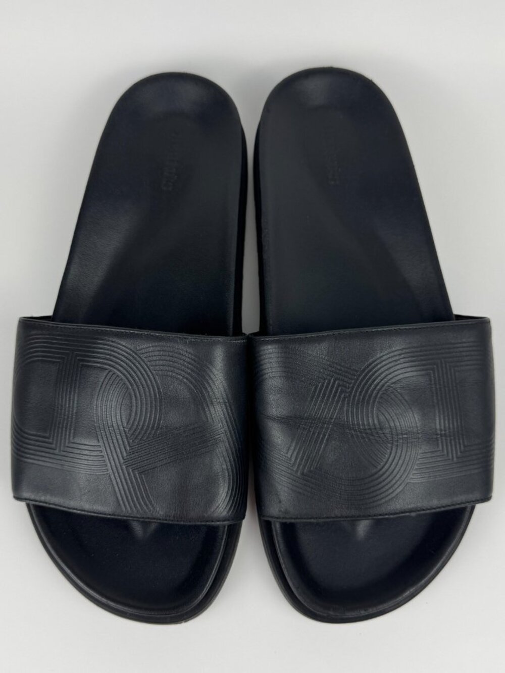 Hermes Biarritz Leather Black Rubber Sandals Men's Size 43 FR202929ZH Italy